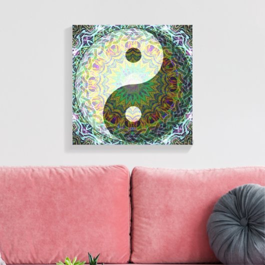 Yin Yang Mandala Leinwanddruck (Insitu (Wohnzimmer))