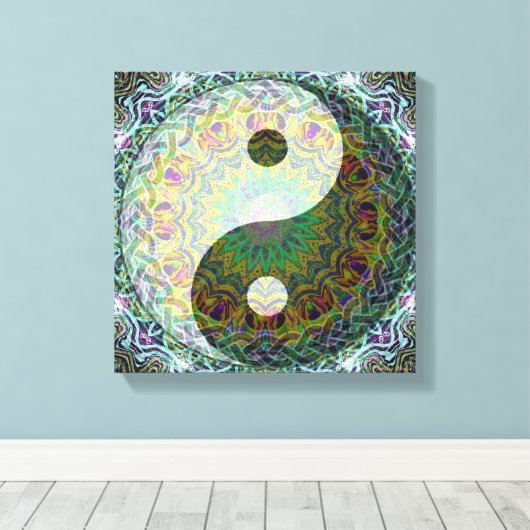Yin Yang Mandala Leinwanddruck (Insitu (Holzboden))