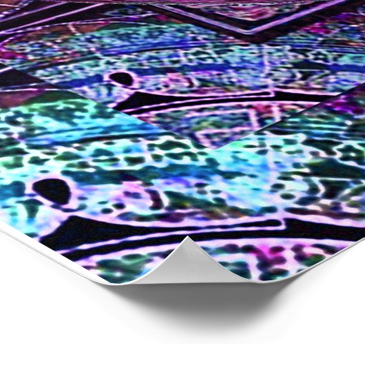 Yin Yang Mandala Lila Poster (Ecke)