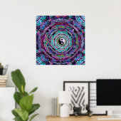Yin Yang Mandala Lila Poster (Heimbüro)