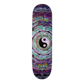 Yin Yang Mandala lila Skateboard