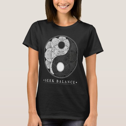 Yin Yang Mandala Native American Shamanic T-Shirt (Vorderseite)