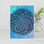 Yin Yang Mandala Nature Floral Blume Mandalase Einladung (Stehend Vorderseite)