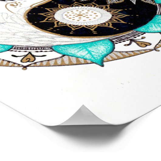 Yin Yang Mandala Poster (Ecke)