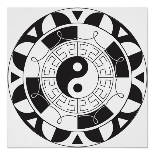 Yin Yang Mandala Poster (Vorderseite)
