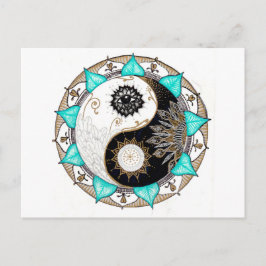 Yin Yang Mandala Postkarte