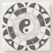 Yin Yang Mandala Steinuntersetzer (Vorderseite)