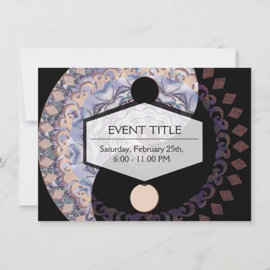 Yin Yang Mandala-Symbol Einladung (Rückseite)