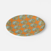 Yin Yang Medallion Gold Turquoise Pappteller (Schrägansicht)