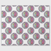 Yin Yang Medallion Violet Turquoise Geschenkpapier (Flach)