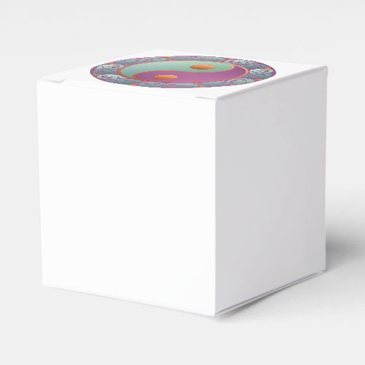 Yin Yang Medallion Violet Turquoise Geschenkschachtel (Vorderseite)