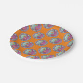 Yin Yang Medallion Violet Turquoise Pappteller (Schrägansicht)