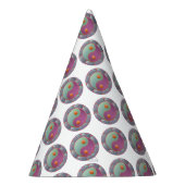 Yin Yang Medallion Violet Turquoise Partyhütchen (Rechts)