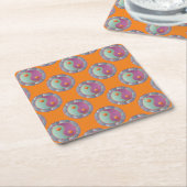 Yin Yang Medallion Violet Turquoise Rechteckiger Pappuntersetzer (angewinkelt)