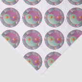Yin Yang Medallion Violet Turquoise Seidenpapier (Ausschnitt)