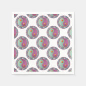 Yin Yang Medallion Violet Turquoise Serviette (Vorderseite)