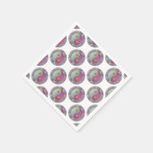 Yin Yang Medallion Violet Turquoise Serviette (Ecke)