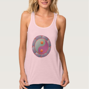 Yin Yang Medallion Violet Turquoise Tank Top