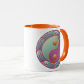 Yin Yang Medallion Violet Turquoise Tasse (VorderseiteRechts)