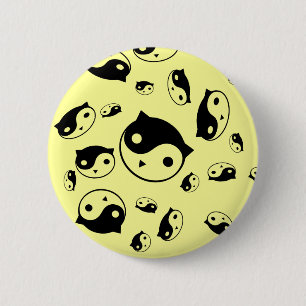 Yin Yang Miezekatze-Knopf Button