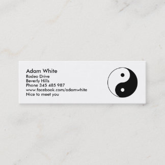 Yin Yang Mini Visitenkarte