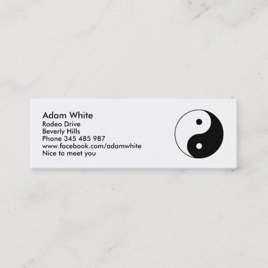 Yin Yang Mini Visitenkarte (Vorderseite)
