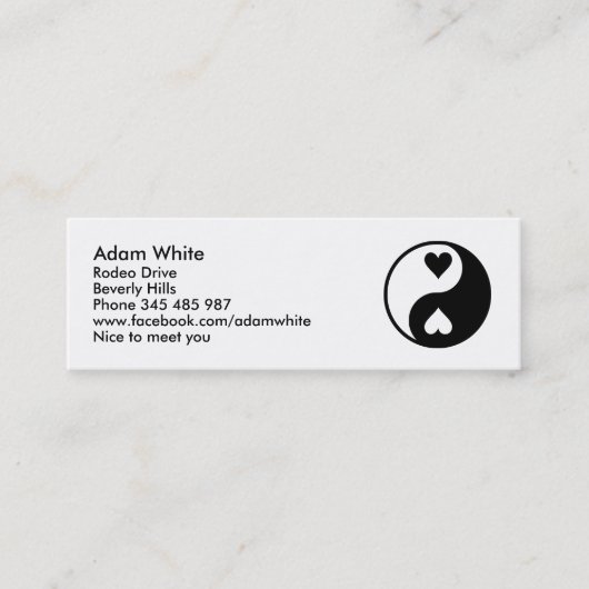 Yin Yang Mini Visitenkarte (Vorderseite)
