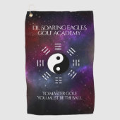 Yin Yang mit Bagua Trigram Symbols I-Ching Golfhandtuch (Vorderseite)