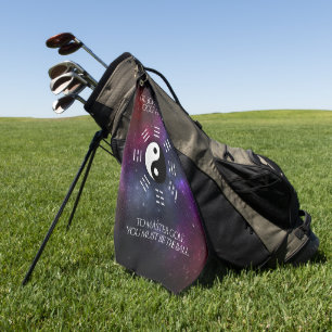 Yin Yang mit Bagua Trigram Symbols I-Ching Golfhandtuch