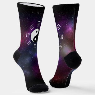 Yin Yang mit Bagua Trigram Symbols I-Ching Socken