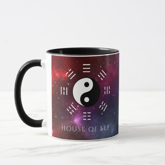 Yin Yang mit Bagua Trigram Symbols I-Ching Tasse (Links)