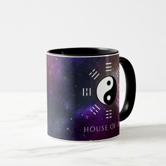 Yin Yang mit Bagua Trigram Symbols I-Ching Tasse (VorderseiteRechts)