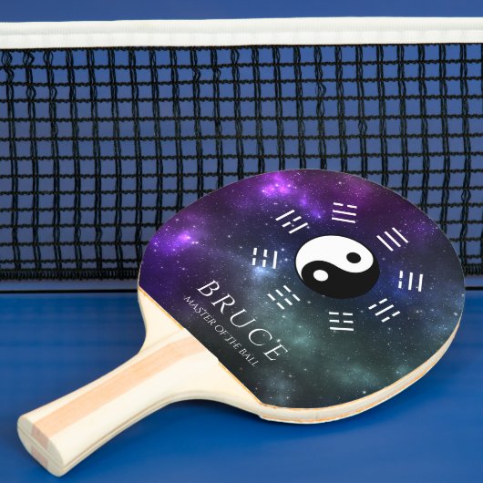 Yin Yang mit Bagua Trigram Symbols I-Ching Tischtennis Schläger (InSitu)