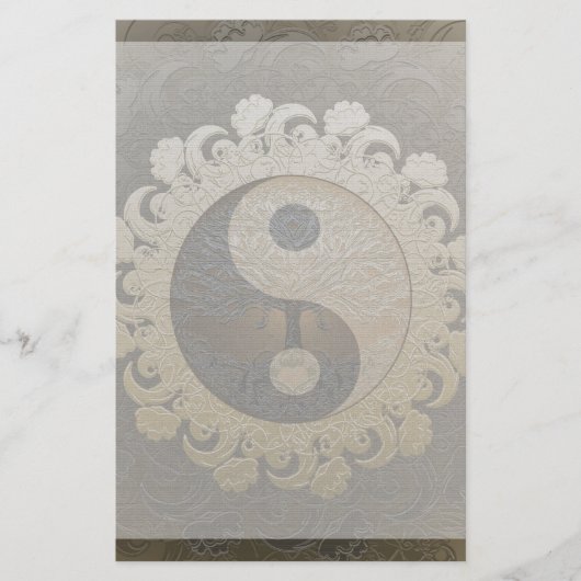 Yin Yang mit Baum des Lebens durch Amelia Carrie Briefpapier (Vorderseite)