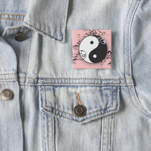 Yin-Yang mit Blättern Button (Beispiel)
