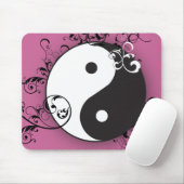 Yin-Yang mit Blättern Mousepad (Mit Mouse)