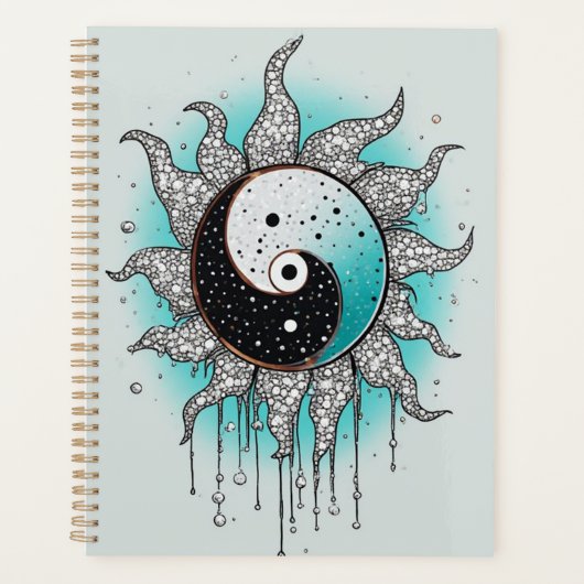 Yin Yang mit botanischen strahlenden Details Planer (Vorderseite)