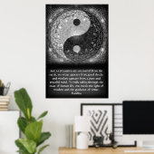 Yin Yang mit Buddha Zitat Poster (Heimbüro)