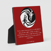 Yin Yang mit e Cummings Zitat Fotoplatte (Vorderseite)