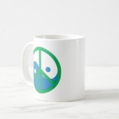Yin-Yang mit Friedenszeichen Kaffeetasse (Vorderseite Links)