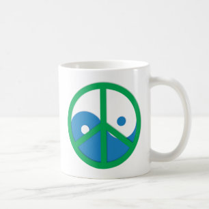 Yin-Yang mit Friedenszeichen Kaffeetasse