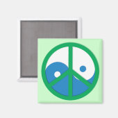 Yin-Yang mit Friedenszeichen Magnet (Vorderseite/Rückseite)