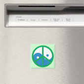 Yin-Yang mit Friedenszeichen Magnet (In Situ (Geschirrspüler))