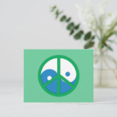 Yin-Yang mit Friedenszeichen Postkarte (Stehend Vorderseite)