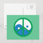 Yin-Yang mit Friedenszeichen Postkarte (Vorne/Hinten)