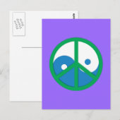 Yin-Yang mit Friedenszeichen Postkarte (Vorne/Hinten)