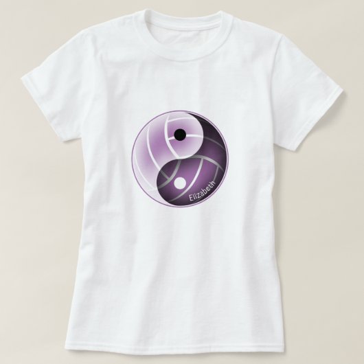 Yin Yang mit minimalem Lavendel JEDER Farbvolleyba T-Shirt (Design vorne)