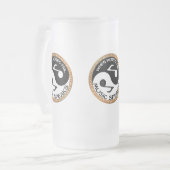 Yin Yang mit Musikwörtern Mattglas Bierglas (Vorderseite Links)