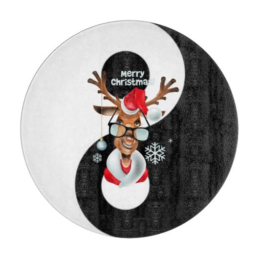 Yin yang mit Reindeer Schneidebrett (Vorderseite)