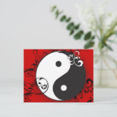 Yin-Yang mit Scrollen Postkarte (Stehend Vorderseite)